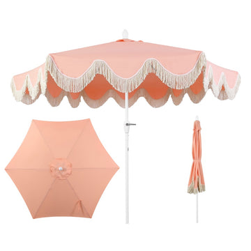 Collins 9 ft. Classic Cottage Tassel Market Patio Umbrella